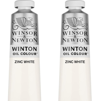 2PK Winsor & Newton 200ml Winton Oil Colour Paint Tube Zinc White