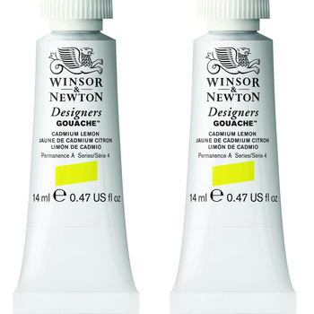 2PK Winsor & Newton 14ml Designers' Gouache Cadmium Lemon S4