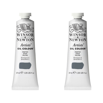 2PK Winsor & Newton Artists Oil Colour 37ml Paint Tube Pewter Series 2