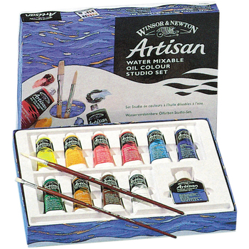 13pc Winsor & Newton Artisan WMOC 37ml Paint Tube/Oil/Brushes Studio Set