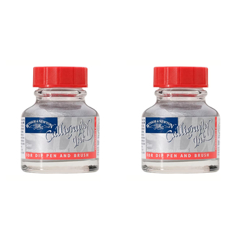 2PK Winsor & Newton 30ml Calligraphy Ink Bottle - Metallic Silver
