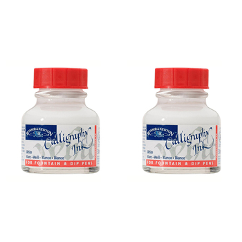 2PK Winsor & Newton 30ml Calligraphy Ink Bottle - Matt White