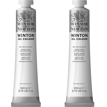 2PK Winsor & Newton 200ml Winton Oil Colour Paint Tube Soft Mixing White