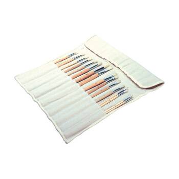 Jasart 18 Brush Bundle w/ Roll up Canvas Holder 36.5x7.5cm