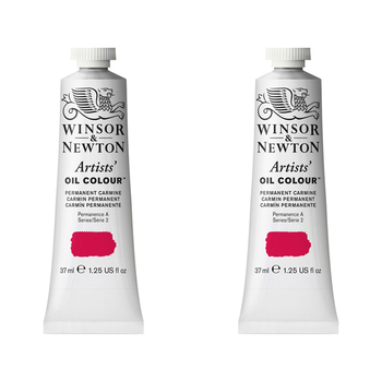 2PK Winsor & Newton Artists Oil Colour 37ml Paint Tube Permanent Carmine S 2