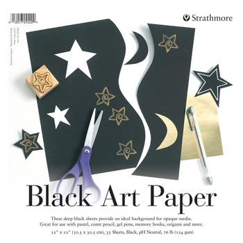 Strathmore Black Art Pad - 35 Sheets Assorted Colours - 124gsm