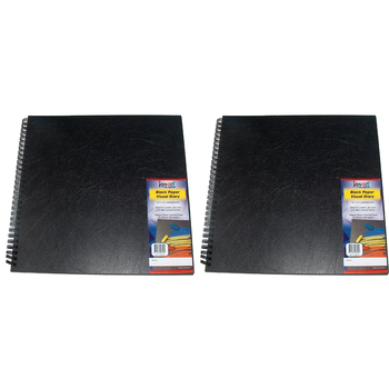 2PK Jasart 140GSM Wire Bound 10x10" Black Paper Visual Diary