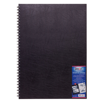 Jasart  A3 Wire Bound 60-Sheets Visual Diary - Black/White