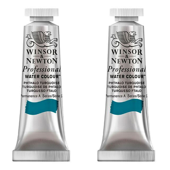 2PK Winsor & Newton 14ml Professional Watercolour Tube Phthalo Turquoise S2