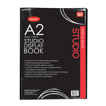 Jasart A2 Studio Display Book Art Protector - 20 Pockets