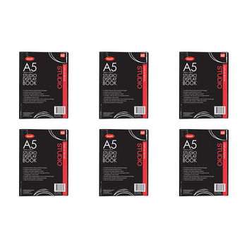 6PK Jasart A5 Studio Display Book Art Protector - 20 Pockets