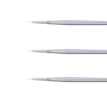 3PK Jasart White Taklon Short Liner Art Painting Brush - Size 10/0