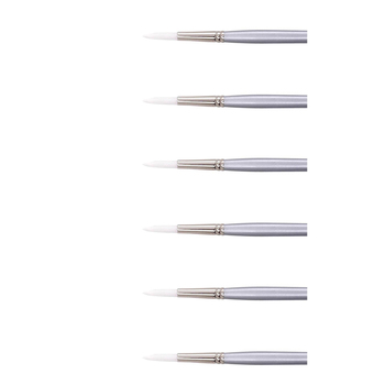 6PK Jasart White Taklon Long Liner Art Painting Brush - Size 5/0