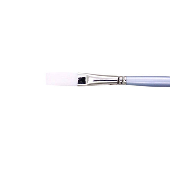 Jasart White Taklon Long Flat Paint Brush - Size 1