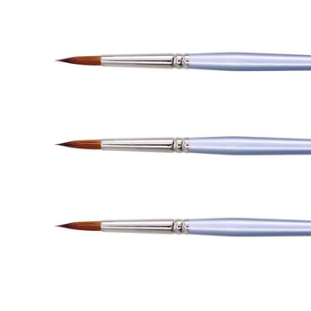 3PK Jasart Red Sable Round Oil/Watercolour Brush - Size 3/0