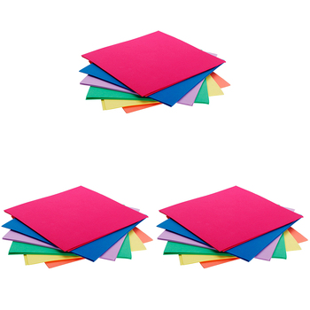 3x 12pc Jasart Coloured Foam Sheets 30x30cm Art/Craft - Assorted