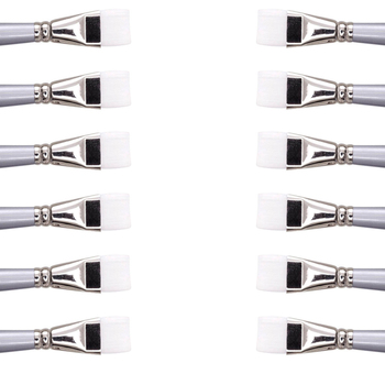 12PK Jasart White Taklon Short Flat Paint Brush - Size 1/16