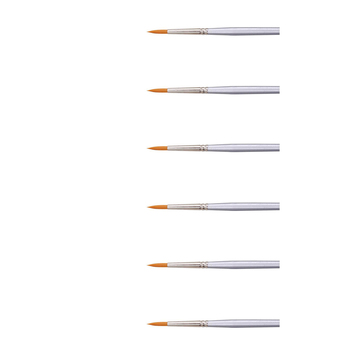 6x 12pc Jasart Gold Taklon Round Bristle Brush Set - Size 4