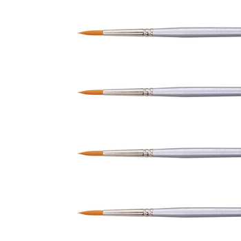 4x 12pc Jasart Gold Taklon Round Bristle  Brush Set - Size 10