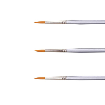 3x 12pc Jasart Gold Taklon Round Bristle  Brush Set - Size 12