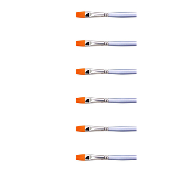 6x 12pc Jasart Gold Taklon Short Flat Brush Set - Size 4