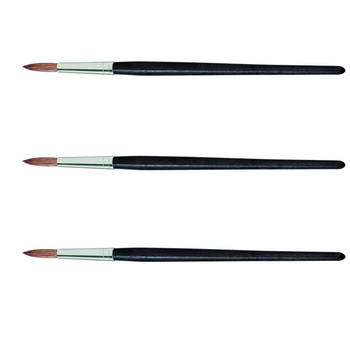 3PK Jasart Pony/Goat Round Watercolour Brush - Size 12