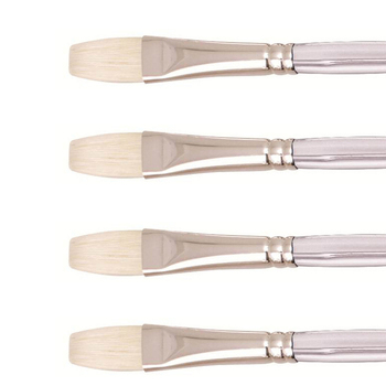 4PK Jasart Interlocking Hog Bristle Flat Brush - Size 6