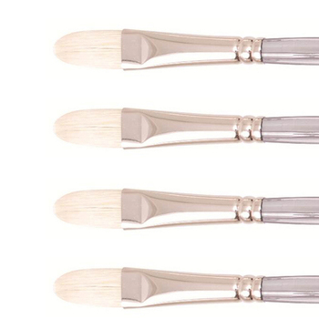 4PK Jasart Interlocking Hog Bristle Filbert Brush - Size 2