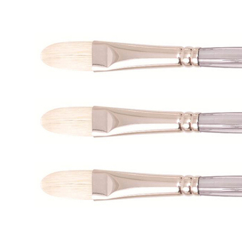 3PK Jasart Interlocking Hog Bristle Filbert Brush - Size 4