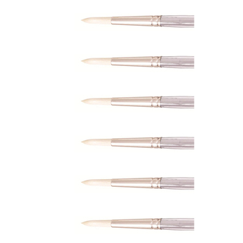 6PK Jasart Interlocking Hog Bristle Round Brush - Size 4