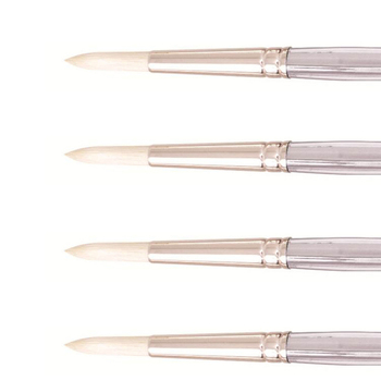 4PK Jasart Interlocking Hog Bristle Round Brush - Size 6