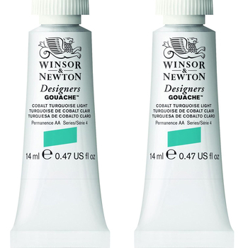 2PK Winsor & Newton 14ml Designers' Gouache Cobalt Turquoise Light S4