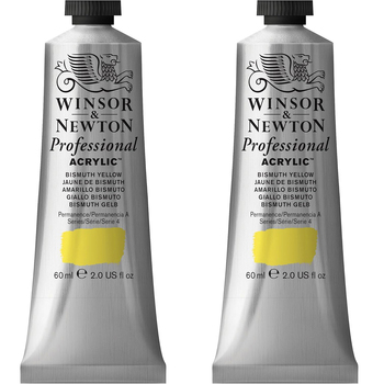 2PK Winsor & Newton 60ml Professional Acrylic Colour Tube Bismuth Yellow S4