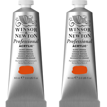 2PK Winsor & Newton 60ml Pro Acrylic Colour Tube Quinacridone Burnt Orange S4