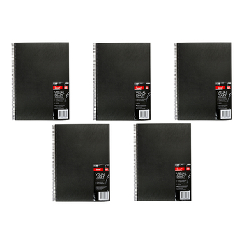 5PK Jasart Single A3 Wire Bound Visual Diary Journal 30-Sheets - Black