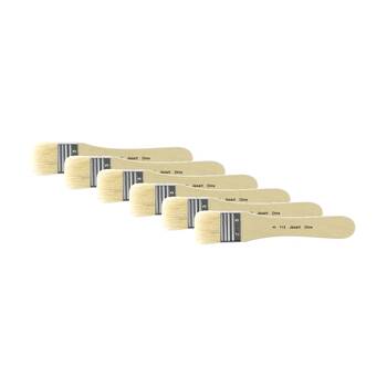 6PK Jasart Hog Bristle Series 713 Flat Head Brush - Size 3