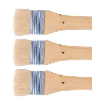 3PK Jasart Hog Bristle Series 713 Flat Head Brush - Size 4