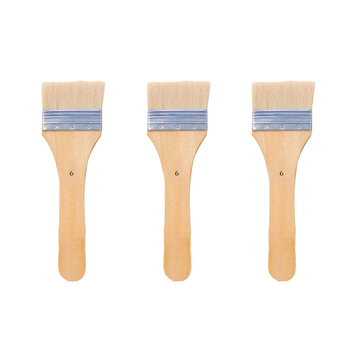 3PK Jasart Hog Bristle Series 713 Flat Head Brush - Size 6