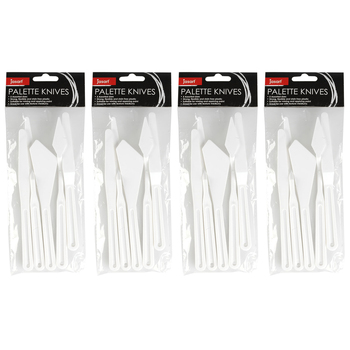 4x 5pc Jasart Palette Painting Plastic Knives 16x8cm - White