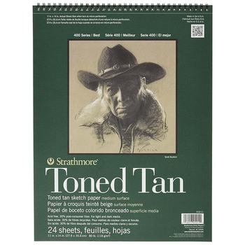Strathmore 400 Series Toned Pad Tan Wire 11''x14'' 24 Sheets