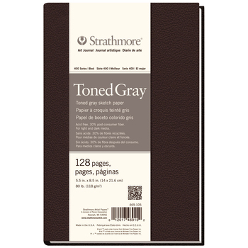 Strathmore 400 Series HB Journal Toned Grey 5.5''x8.5'' 128 Sheets