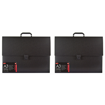 2PK Jasart A3 Studio Art/Craft Case Organiser/Holder - Black