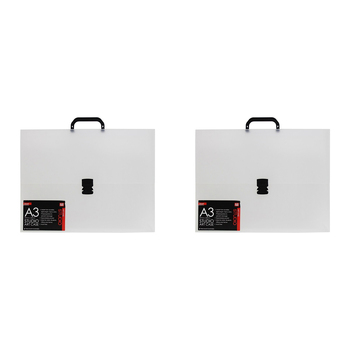 2PK Jasart A3 Studio Art/Craft Case Organiser/Holder - Clear