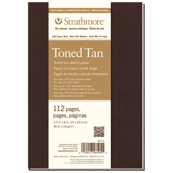 Strathmore 400 Series Toned Tan Softcover Art Journal 5.5x8'' 112 Sheets