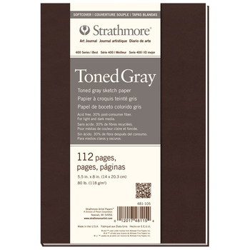 Strathmore 400 Series Toned Grey Softcover Art Journal 5.5x8'' 112 Sheets