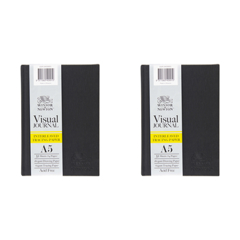 2PK Winsor And Newton Hardbound Interleaved Tracing Paper Visual Journal A5