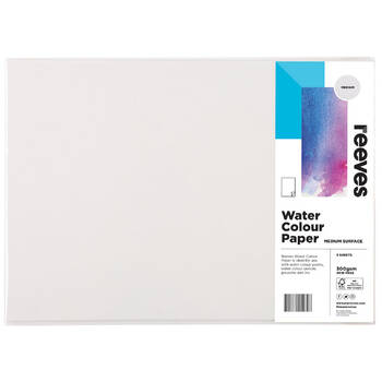 5pc Reeves Water Colour Medium Texture Premium Paper A2