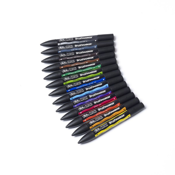 12pc Winsor & Newton Dual Tip BrushMarker Drawing Set - Vibrant