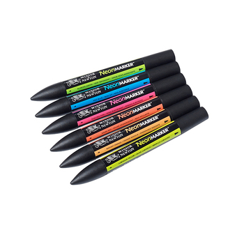 6pc Winsor & Newton Dual Tip NeonMarker Drawing Set