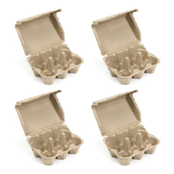 4x 24pc Jasart 6-Egg Holder 23x16cm Tray Art/Craft Activity - Natural